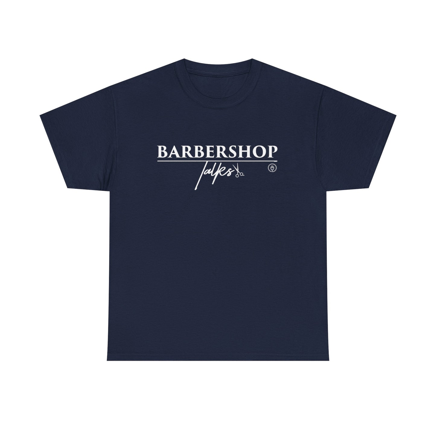 Barbershop Talk Logo White Shirt