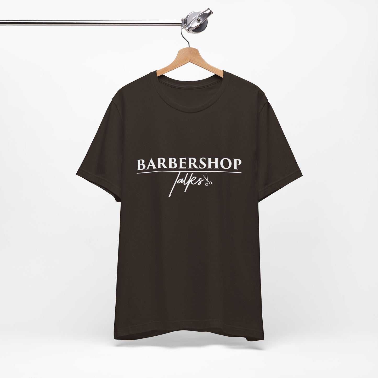 Barbershop Talk Tee — Casual Barber Shop Graphic T-Shirt
