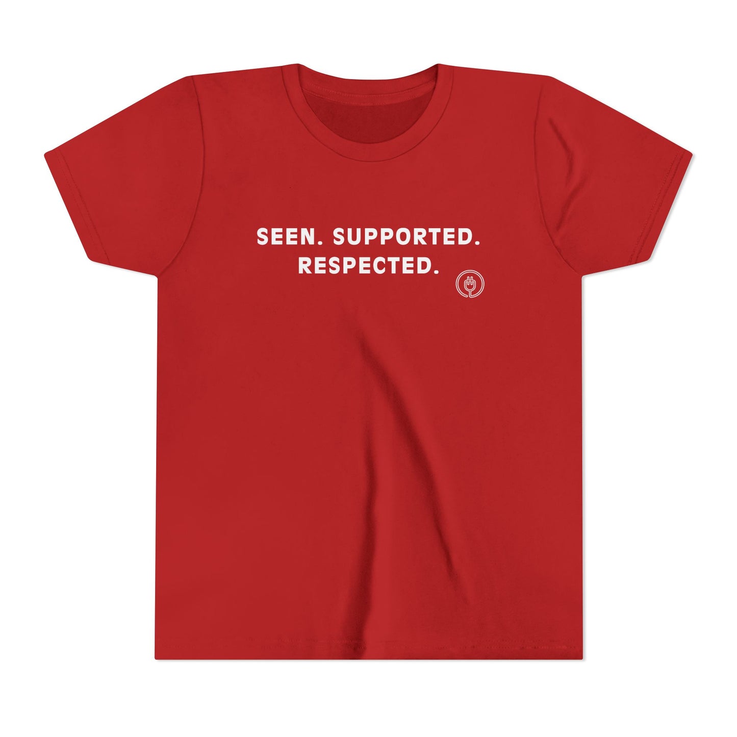 Seen. Supported. Respected. Youth Tee — Empowerment Kids Short Sleeve Shirt