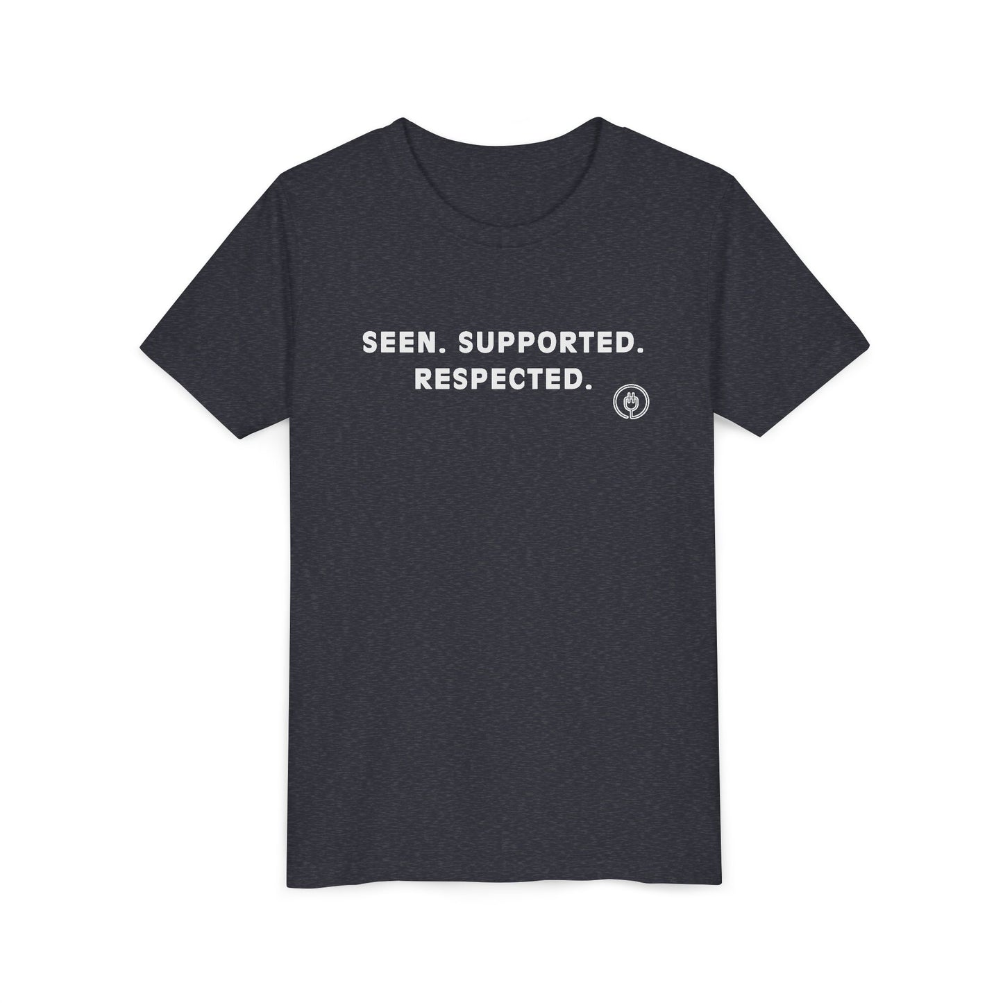 Seen. Supported. Respected. Youth Tee — Empowerment Kids Short Sleeve Shirt