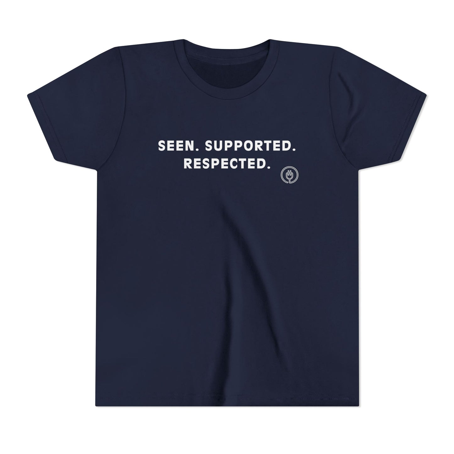 Seen. Supported. Respected. Youth Tee — Empowerment Kids Short Sleeve Shirt