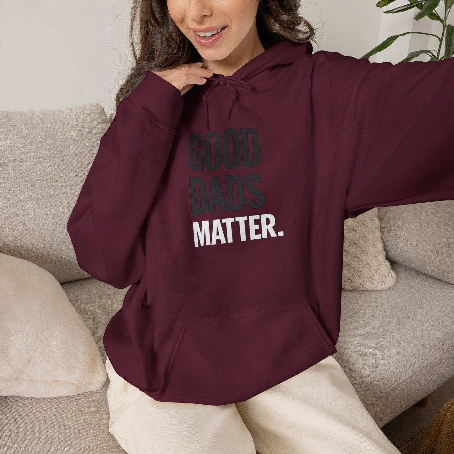 Good Dads Matter Black & White Adult Hoodie