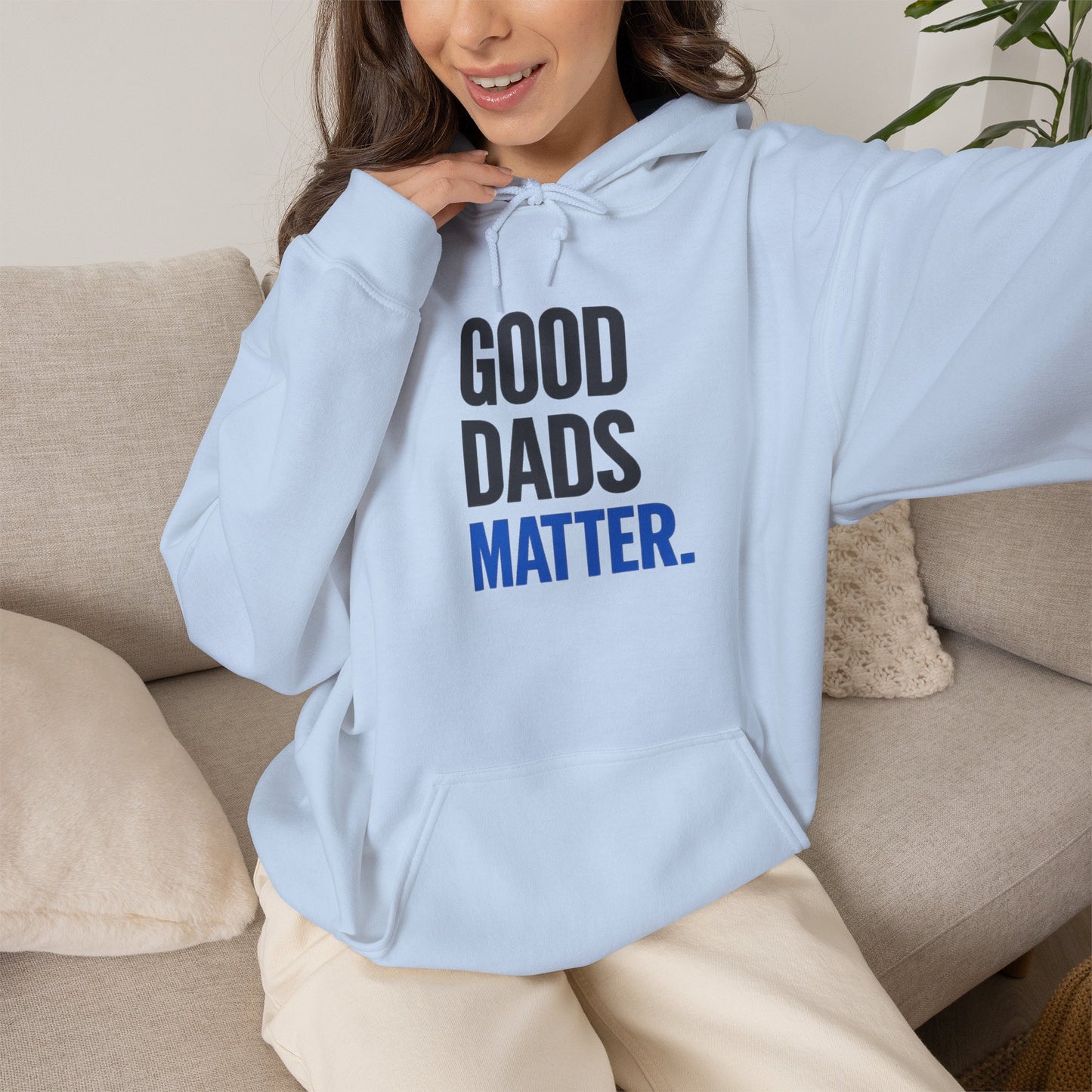 Good Dads Matter Black & Blue Adult Hoodie