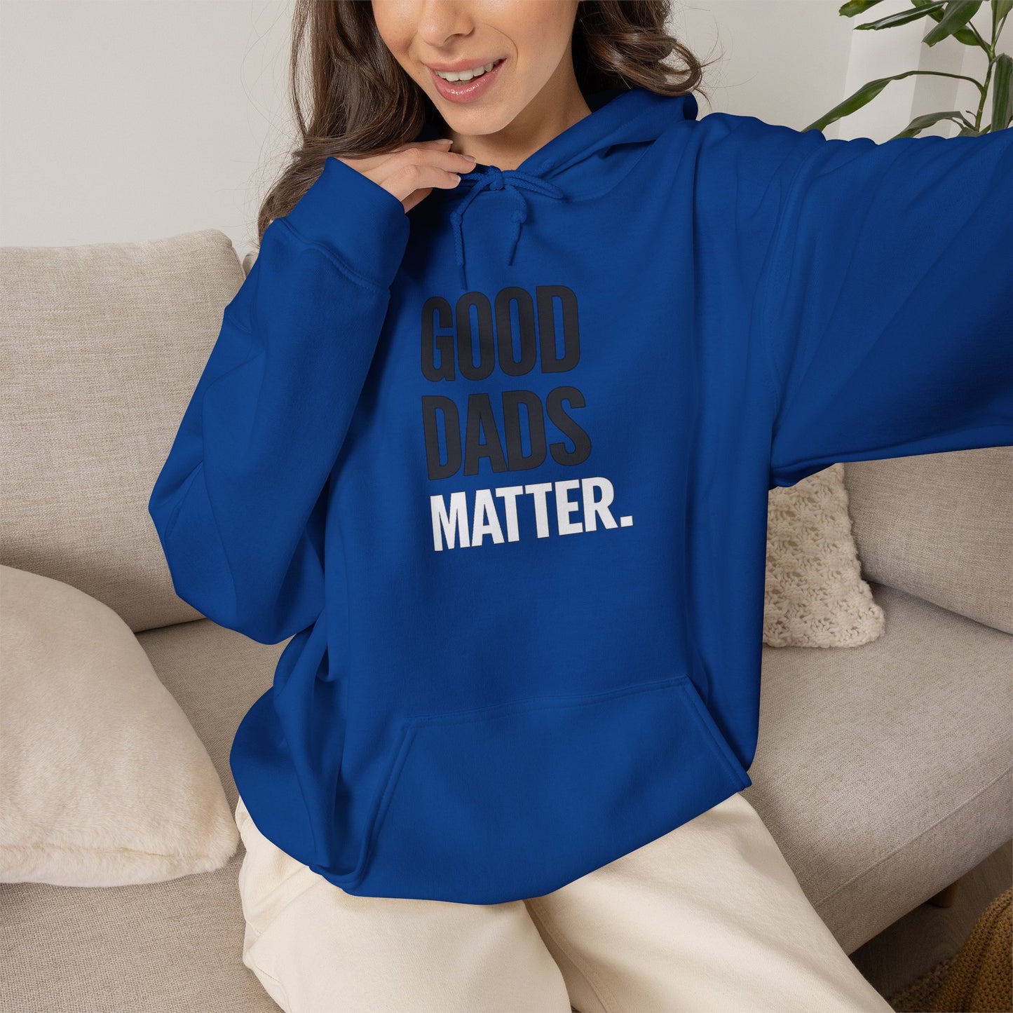 Good Dads Matter Black & White Adult Hoodie
