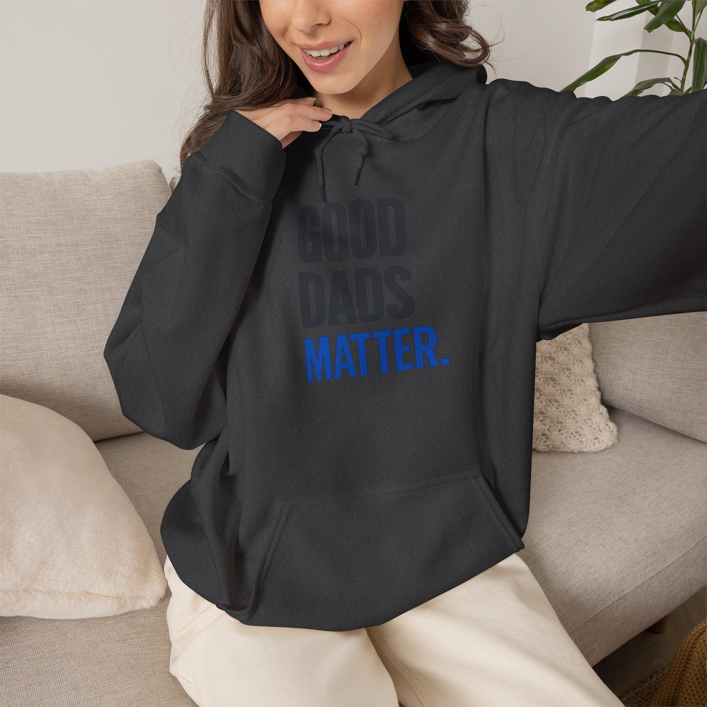 Good Dads Matter Black & Blue Adult Hoodie