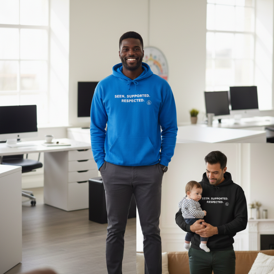 Hoodie — "Seen. Supported. Respected." Empowerment Pullover