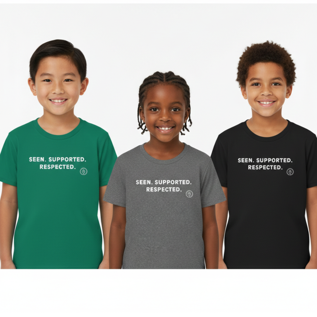 Seen. Supported. Respected. Youth Tee — Empowerment Kids Short Sleeve Shirt