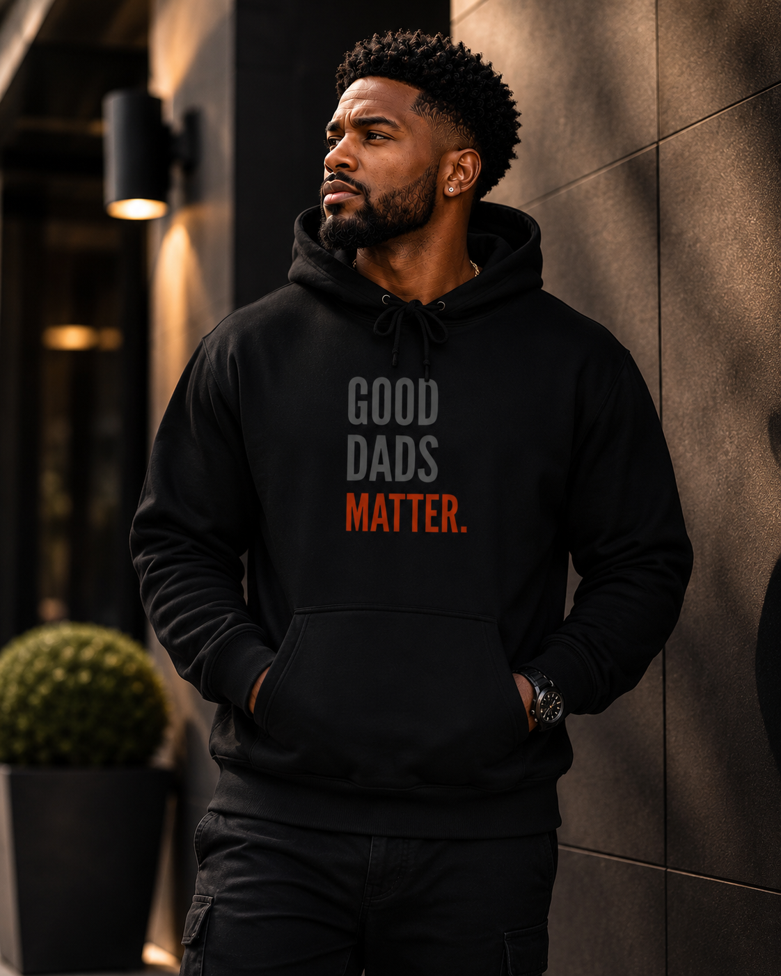 Good Dads Matter Black & Red Adult Hoodie