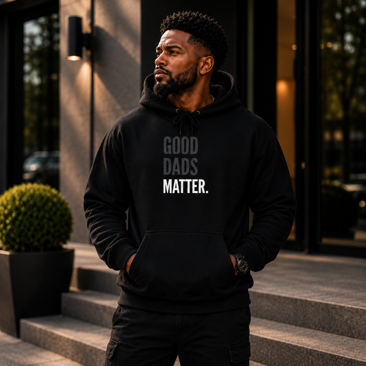 Good Dads Matter Black & White Adult Hoodie