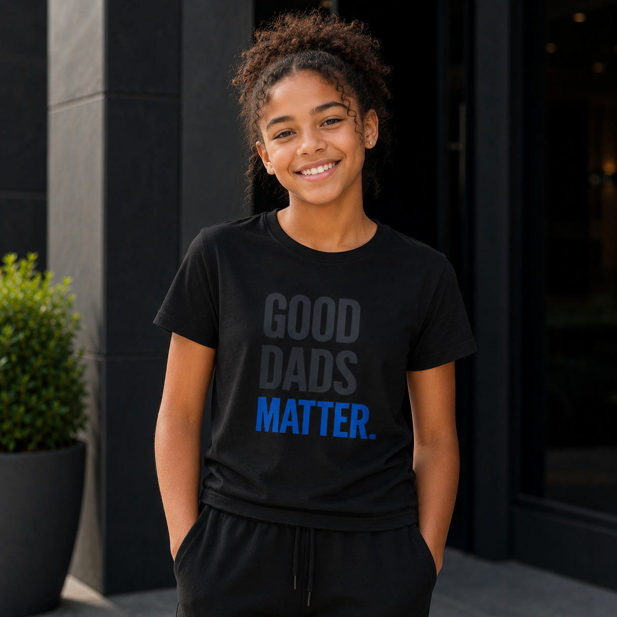 Good Dads Matter Black & Blue Youth Tee