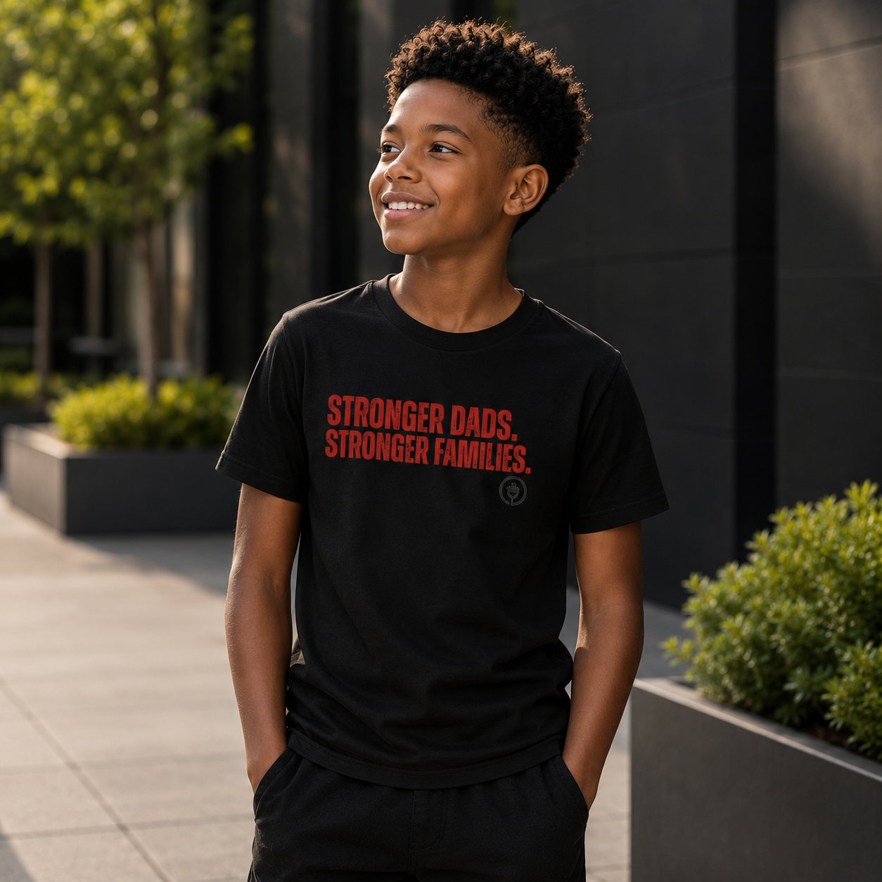 Stronger Dads. Stronger Families. Youth T-shirt
