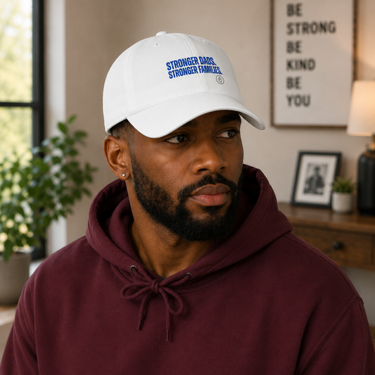 Stronger Dads, Stronger Families Blue Letters Hat