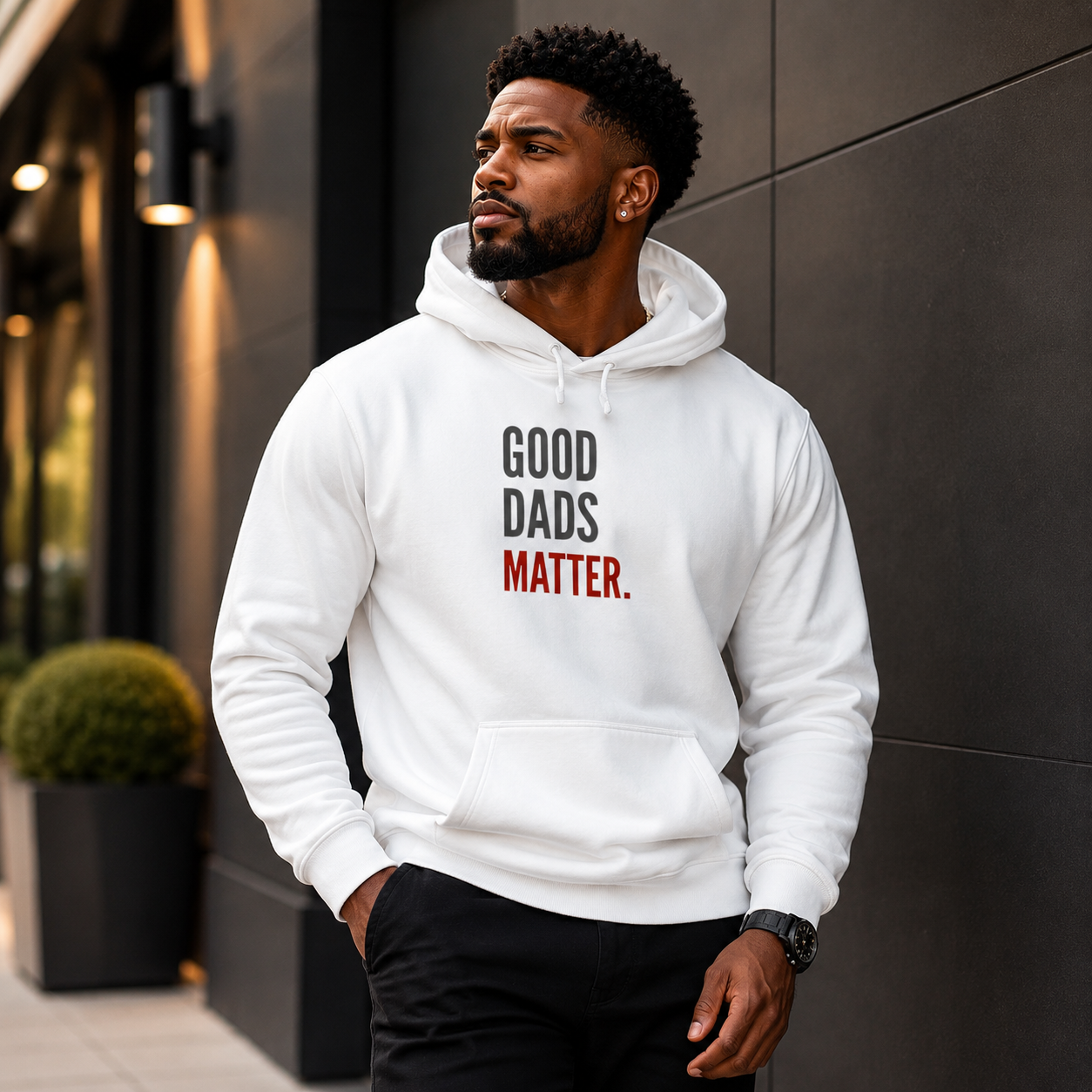 Good Dads Matter Black & Red Adult Hoodie