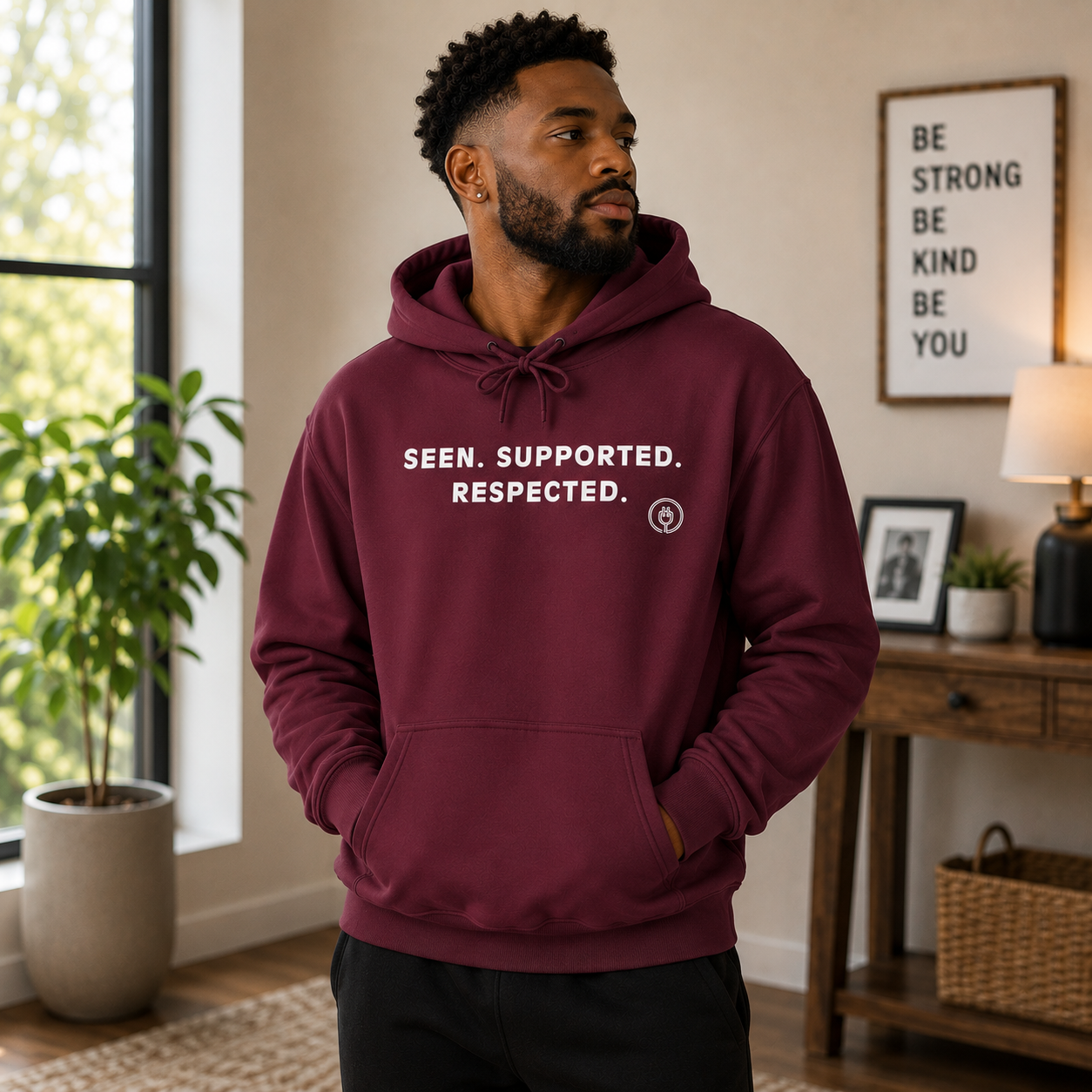 Seen. Supported. Respected. Adult Hoodie