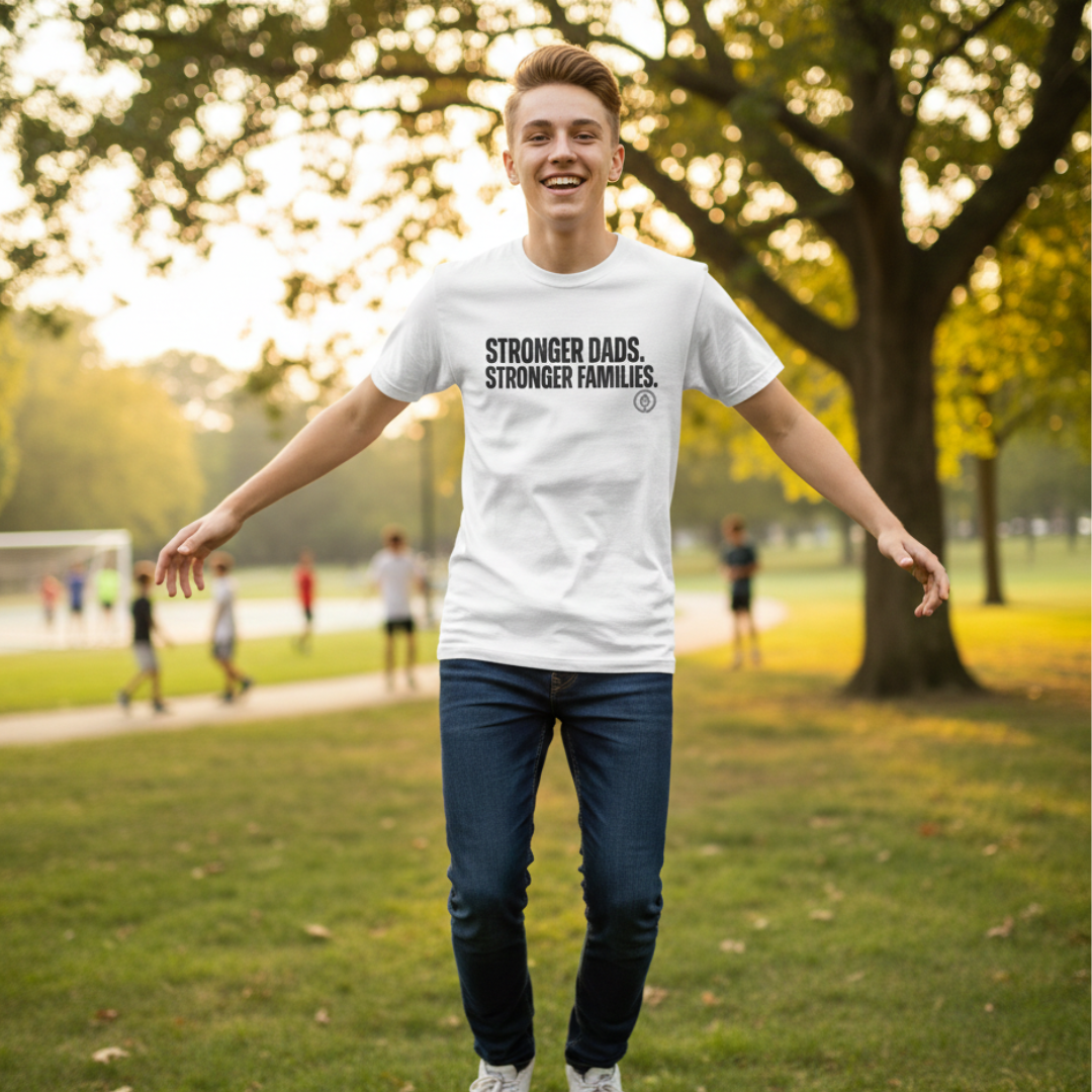Youth Tee "Stronger Dads. Stronger Families." – Father's Day Kids Shirt