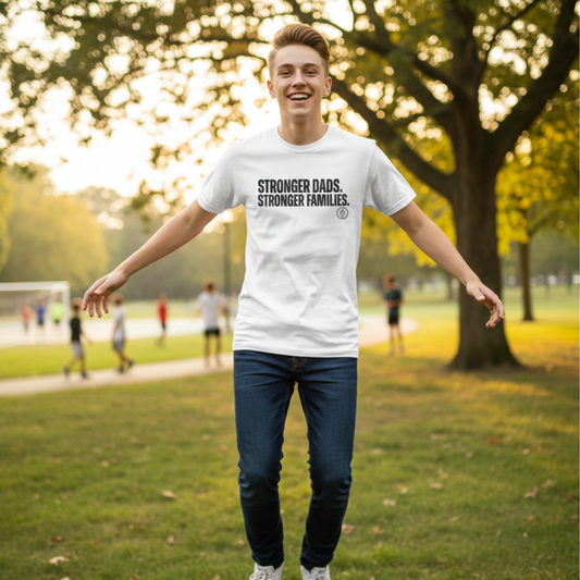 Youth Tee "Stronger Dads. Stronger Families." – Father's Day Kids Shirt