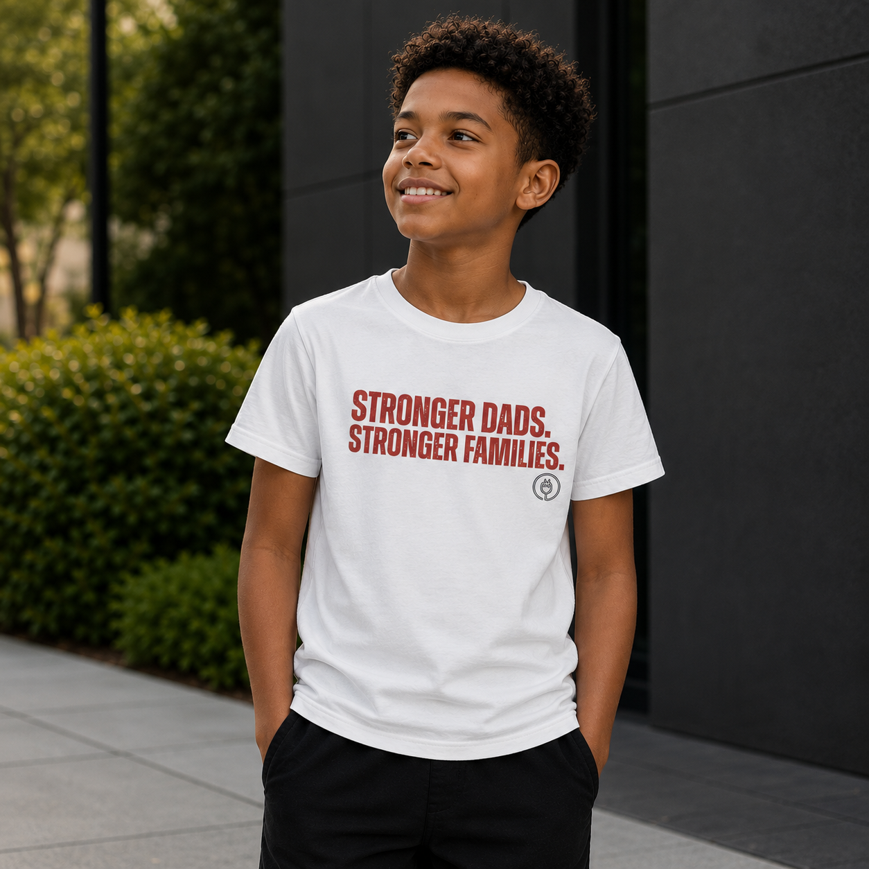 Stronger Dads. Stronger Families. Youth T-shirt