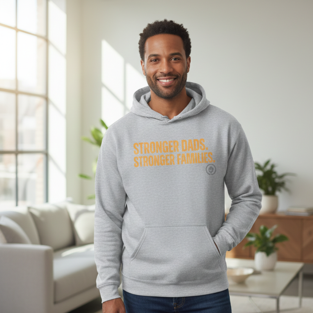 Youth Hoodie — "Stronger Dads. Stronger Families." Motivational Kids Pullover