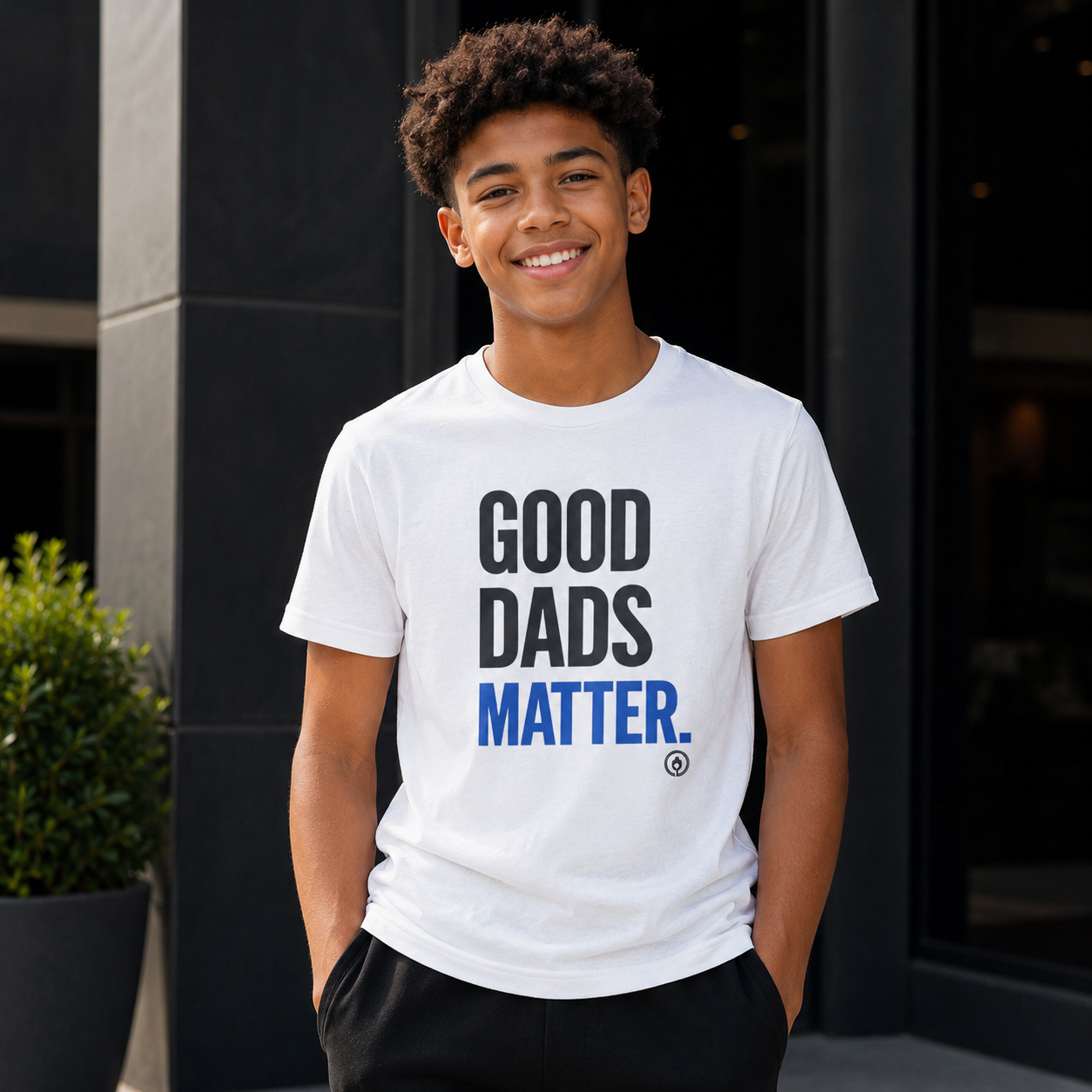 Good Dads Matter Black & Blue Youth Tee