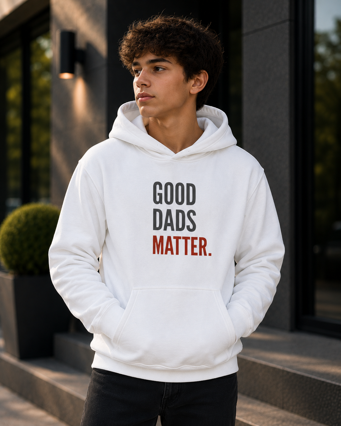 Good Dads Matter Black & Red Youth Hoodie