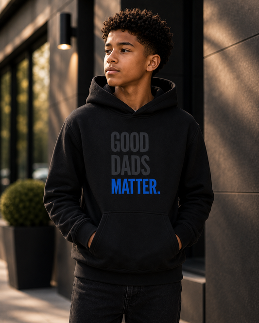 Good Dads Matter Black & Blue Youth Hoodie