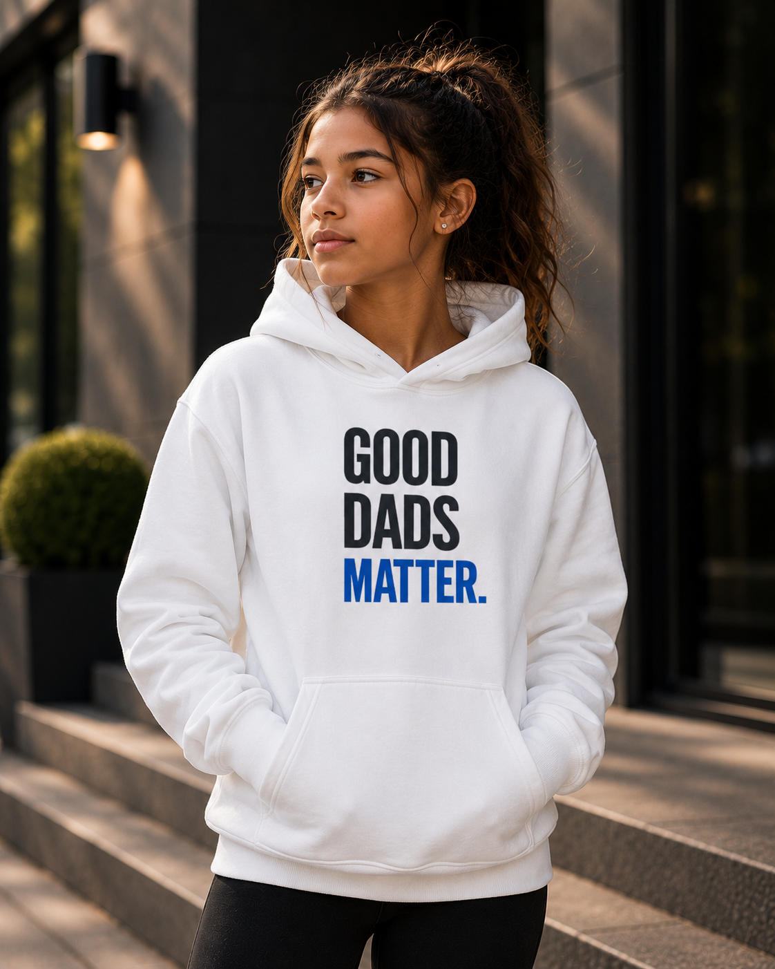Good Dads Matter Black & Blue Youth Hoodie